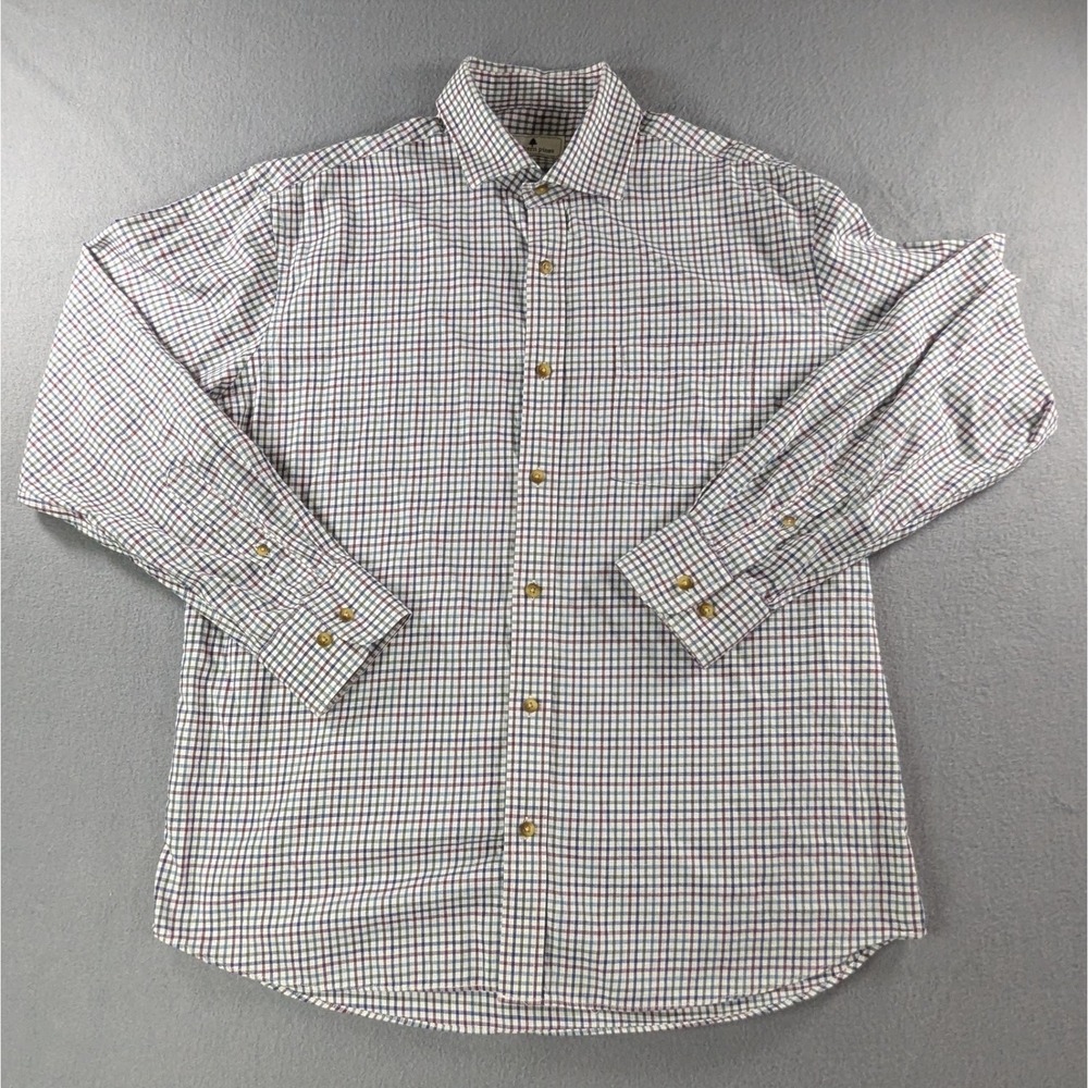 Southern Pines Button Down Shirt Mens Large Multicolor Tattersall Plaid Cotton
